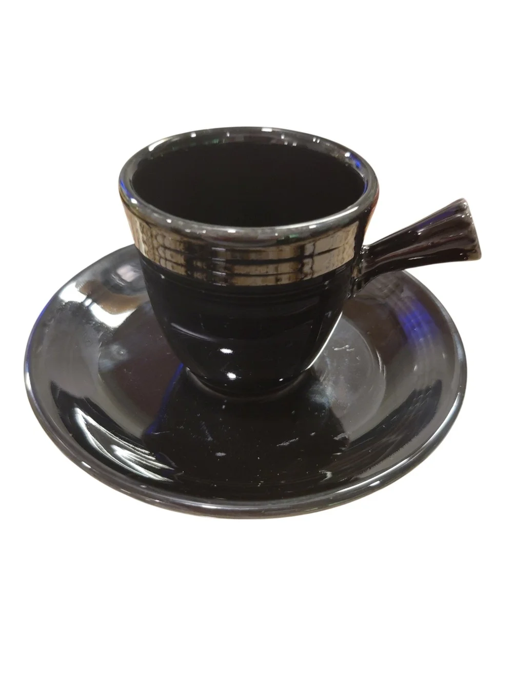 🖤 Fiesta® Black Stick Handle Demitasse Cup & Saucer 🖤